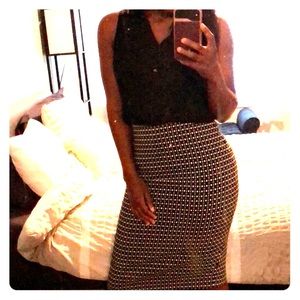 Express Geometric Pencil Skirt